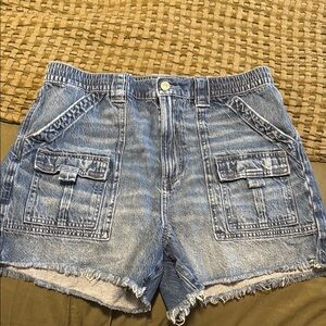 American Eagle Outfitters Blue Jean Shorts Distressed Casual